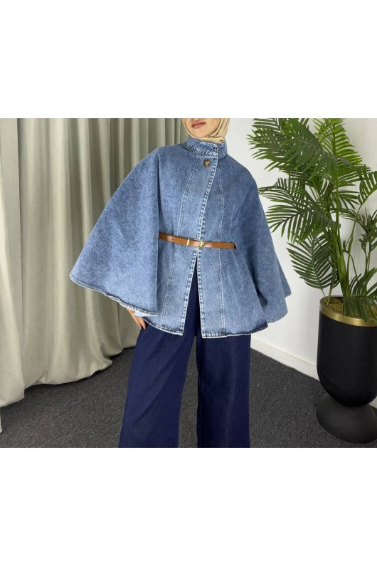 44121 - Salaş Tesettür Kot Ceket Mavi̇ C-8 44121 - Salaş Tesettür Kot Ceket Mavi̇ C-8