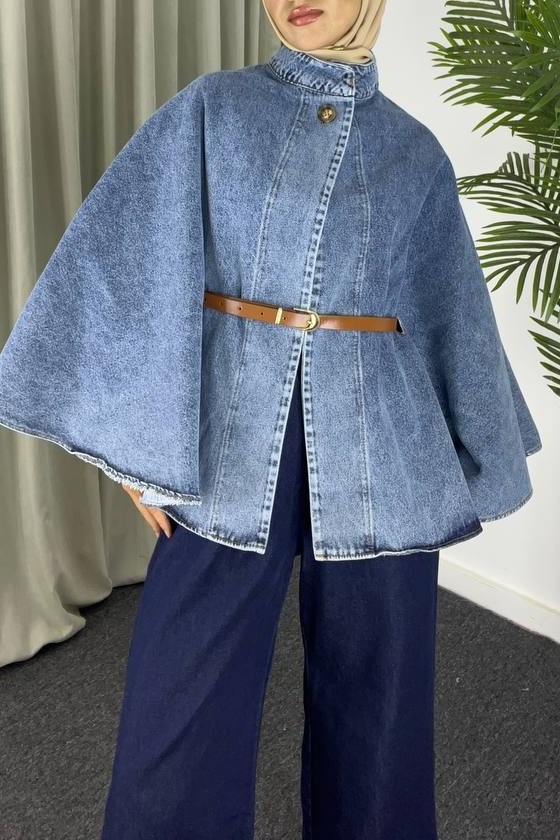 44121 - Salaş Tesettür Kot Ceket Mavi̇ C-8 44121 - Salaş Tesettür Kot Ceket Mavi̇ C-8