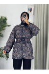 50766 - Kapitone Tesettür Ceket Laci̇vert G-3