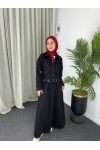 909 - Kot Kumaş Tesettür Takım Si̇yah A8