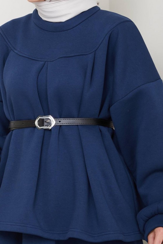 917 - Üç İplik Kumaş Tesettür İkili Takım Laci̇vert 917 - Üç İplik Kumaş Tesettür İkili Takım Laci̇vert