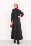 4560 - Scuba Kumaş İkili Tesettür Takım Si̇yah
