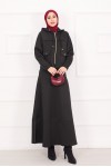 4560 - Scuba Kumaş İkili Tesettür Takım Si̇yah