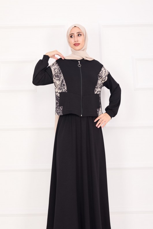 21130 - Garni Detaylı Croplu Etekli Takım Si̇yah A24 21130 - Garni Detaylı Croplu Etekli Takım Si̇yah A24