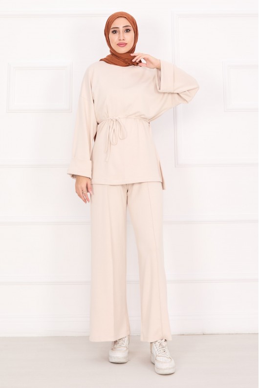 21184 - Seyyar Kuşaklı Kolu Katlama Detaylı Oyşo Takım Bej A23