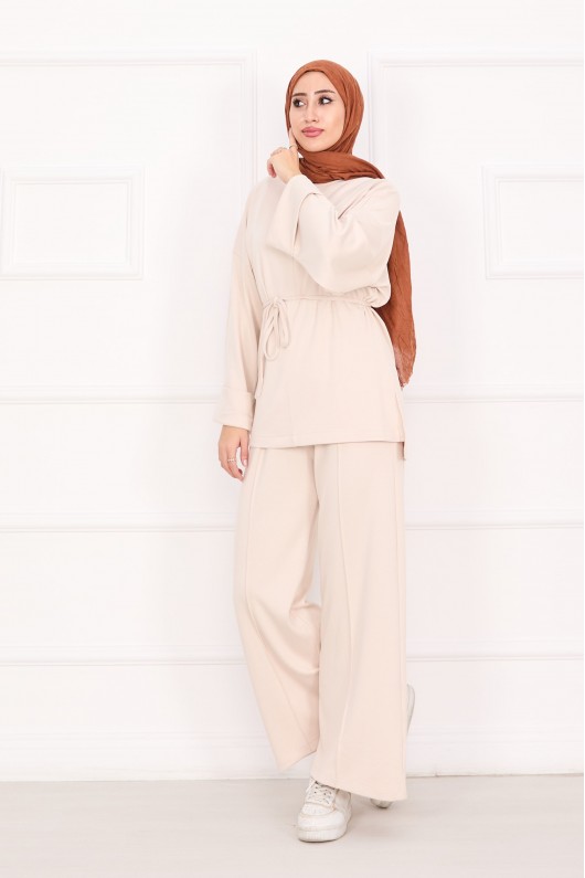 21184 - Seyyar Kuşaklı Kolu Katlama Detaylı Oyşo Takım Bej A23