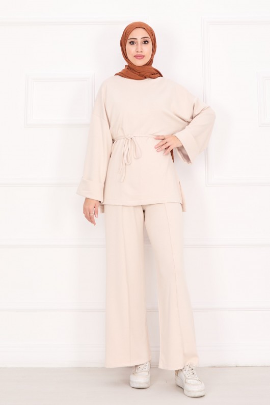 21184 - Seyyar Kuşaklı Kolu Katlama Detaylı Oyşo Takım Bej A23