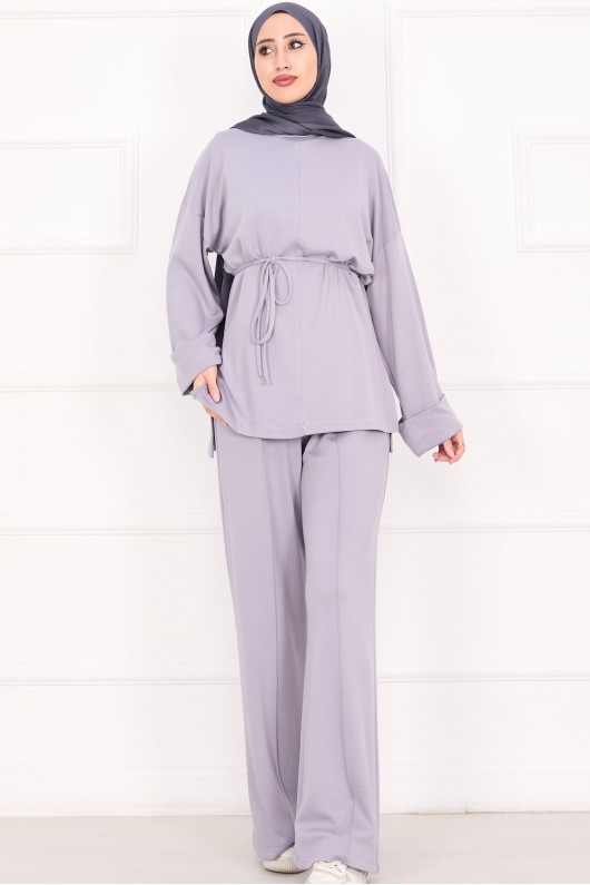 21184 - Seyyar Kuşaklı Kolu Katlama Detaylı Oyşo Takım Gri̇ A23