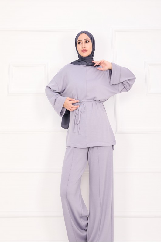 21184 - Seyyar Kuşaklı Kolu Katlama Detaylı Oyşo Takım Gri̇ A23