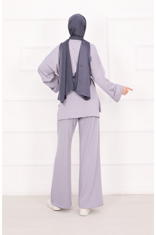 21184 - Seyyar Kuşaklı Kolu Katlama Detaylı Oyşo Takım Gri̇ A23