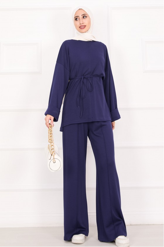 21184 - Seyyar Kuşaklı Kolu Katlama Detaylı Oyşo Takım Laci̇vert A23