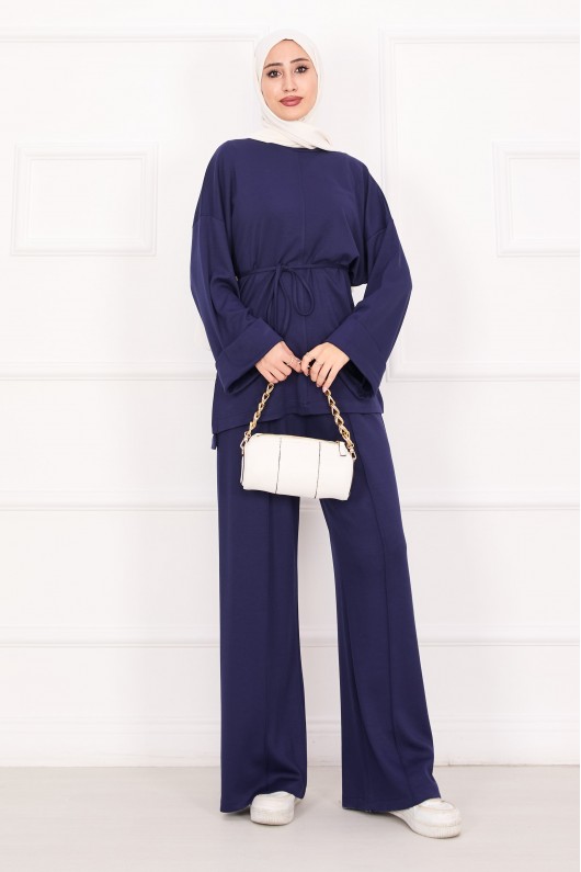 21184 - Seyyar Kuşaklı Kolu Katlama Detaylı Oyşo Takım Laci̇vert A23