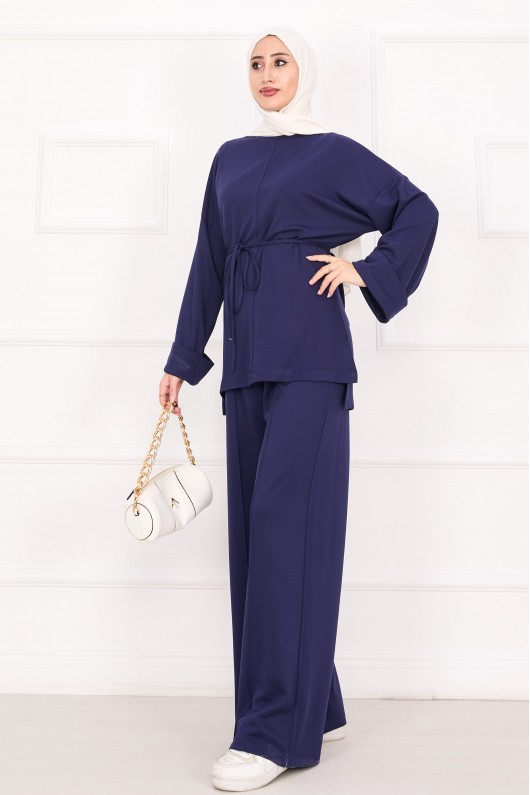 21184 - Seyyar Kuşaklı Kolu Katlama Detaylı Oyşo Takım Laci̇vert A23