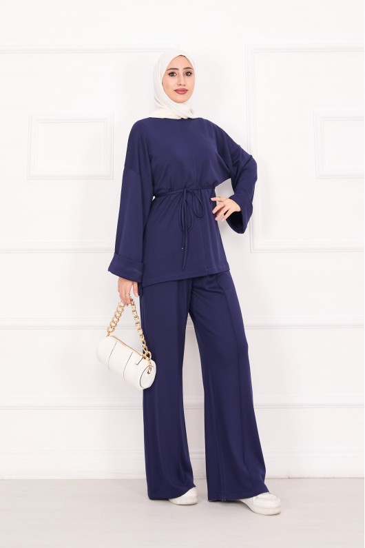 21184 - Seyyar Kuşaklı Kolu Katlama Detaylı Oyşo Takım Laci̇vert A23