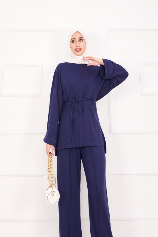 21184 - Seyyar Kuşaklı Kolu Katlama Detaylı Oyşo Takım Laci̇vert A23