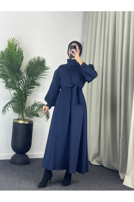 4559 - Scuba Kumaş Tesettür Elbise Laci̇vert 4559 - Scuba Kumaş Tesettür Elbise Laci̇vert