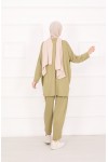 21055 - Salaş Kesim Şalvar Pantolonlu Takım Haki̇ A25
