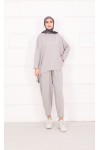 21055 - Salaş Kesim Şalvar Pantolonlu Takım Gri̇ A25