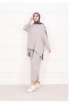 21055 - Salaş Kesim Şalvar Pantolonlu Takım Gri̇ A25