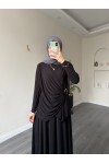 4226 - Sandy Kumaş Rahat Kesim Etek & Bluz İkili Takım Si̇yah 4226 - Sandy Kumaş Rahat Kesim Etek & Bluz İkili Takım Si̇yah