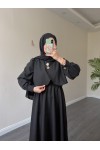 21230 - Bolerolu Gold Düğmeli Elbise Takım Si̇yah 21230 - Bolerolu Gold Düğmeli Elbise Takım Si̇yah