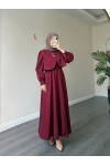21230 - Bolerolu Gold Düğmeli Elbise Takım Bordo 21230 - Bolerolu Gold Düğmeli Elbise Takım Bordo