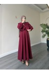 21230 - Bolerolu Gold Düğmeli Elbise Takım Bordo 21230 - Bolerolu Gold Düğmeli Elbise Takım Bordo