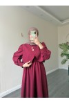 21230 - Bolerolu Gold Düğmeli Elbise Takım Bordo 21230 - Bolerolu Gold Düğmeli Elbise Takım Bordo