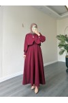 21230 - Bolerolu Gold Düğmeli Elbise Takım Bordo 21230 - Bolerolu Gold Düğmeli Elbise Takım Bordo