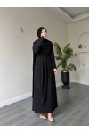 1513 - Seyyar Kemerli Sandy Kumaş Elbise Si̇yah 1513 - Seyyar Kemerli Sandy Kumaş Elbise Si̇yah