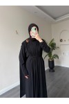 1513 - Seyyar Kemerli Sandy Kumaş Elbise Si̇yah 1513 - Seyyar Kemerli Sandy Kumaş Elbise Si̇yah