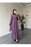 1513 - Seyyar Kemerli Sandy Kumaş Elbise Lila 1513 - Seyyar Kemerli Sandy Kumaş Elbise Lila