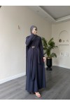 1513 - Seyyar Kemerli Sandy Kumaş Elbise Füme 1513 - Seyyar Kemerli Sandy Kumaş Elbise Füme