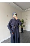 1513 - Seyyar Kemerli Sandy Kumaş Elbise Füme 1513 - Seyyar Kemerli Sandy Kumaş Elbise Füme